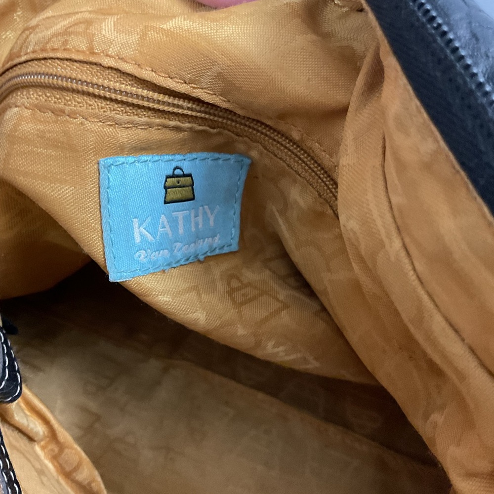 Kathy Van Zeeland Black Shoulder Bag with Gold Accents - Picture 11 of 11